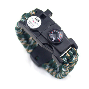 Pulsera de Supervivencia Multifuncional 20 en 1 SOS con Brújula Desmontable, Pulsera de Paracord LED Tejida Portátil Profesional de Fábrica - Product Image 1