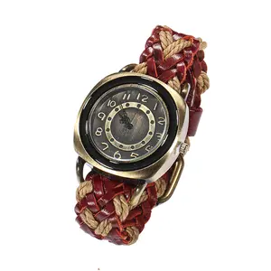 Luxury Brand Vintage Braided Leather Bracelet Wrist Watch men Casual Quartz Watch Male Clock Hours Relogio Masculino