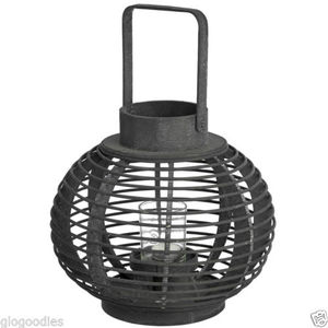 Portavelas <span class=keywords><strong>de</strong></span> Mimbre Tejido Blanco Rústico para Decoración del Hogar y Jardín - Product Image 5