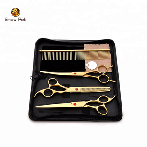 Electroplate 7 pulgadas pet grooming tijeras de pelo de perro tijeras de corte de <span class=keywords><strong>cuatro</strong></span> traje de pieza - Product Image 5