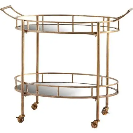 Simple Design Home Furniture Gold Glass Bar Cart,Glass Bar Cart,Gold Glass Bar Cart