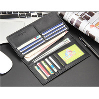 Dompet Panjang Pria Gaya Korea 2026 Model Terbuka dengan Kulit PU Motif Kotak-kotak dan Lapisan Poliester, Dompet Murah Terbaru