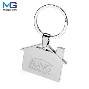 Llavero personalizado en forma de Casa de metal, promocional - Product Image 3