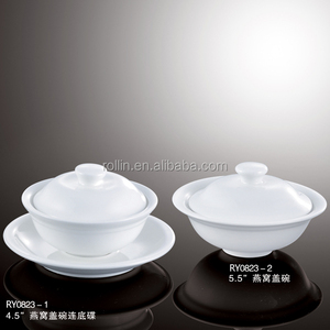 Chaozhou fabricante hotel <span class=keywords><strong>restaurante</strong></span> utiliza cerámica blanca plato de sopa sopera con salsa <span class=keywords><strong>y</strong></span> tapa - Product Image 1