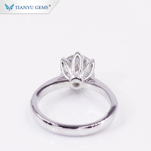 Wuzhou fabbrica tianyu gemme solido da sposa in oro anello 1.25ct rotonda cuore & arrow moissanite anello di fidanzamento in oro per la donna - Product Image 4