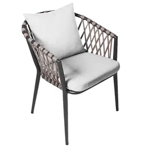 Ensemble chaise et table de jardin en aluminium, 6 places, meubles d'extérieur