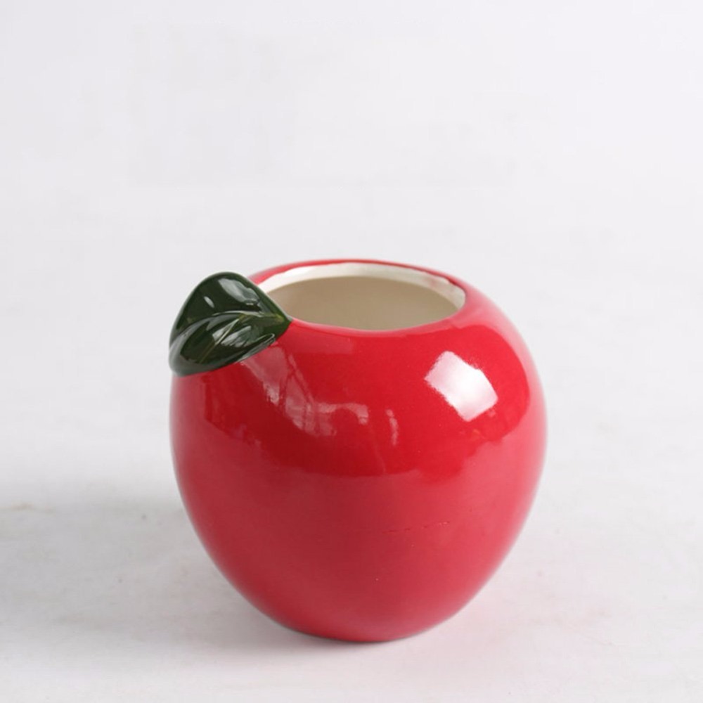 Wholesale Ceramic Apple Shaped Planters - Stylish Red Apple Ceramic Pots  for Succulents, Perfect for Home & Garden Decor