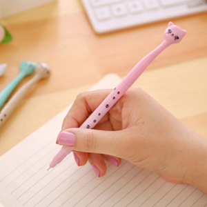 Écriture Bureau École Enfants <span class=keywords><strong>Mignon</strong></span> Kawaii <span class=keywords><strong>Chat</strong></span> de <span class=keywords><strong>Dessin</strong></span> Animé de Stylo 0.5mm Aiguille Pointe <span class=keywords><strong>Noir</strong></span> Encre Gel Stylos - Product Image 3