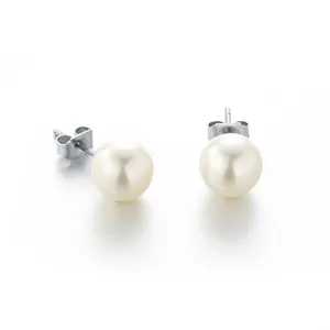 High Quality Fancy Stainless Steel Earring Pearl Stud Earrings For Women Jewelry Gift