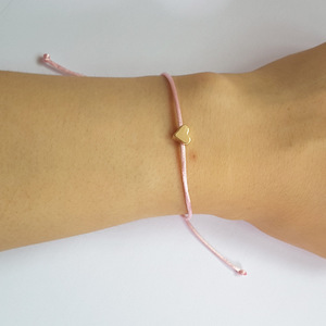 Corazón de oro de <span class=keywords><strong>pulsera</strong></span> de cordón encanto de pequeño corazón cadena <span class=keywords><strong>pulsera</strong></span> - Product Image 2