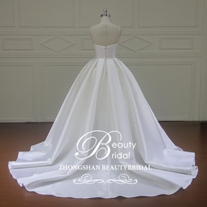 XFM034 Elegant Mikado Wedding Dress <strong>Bridal</strong> Gown With Detachable Beautiful Dot <strong>Jacket</strong> - Product Image 5