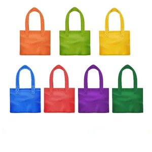 Großhandel bunte langlebige kinder party favor tote geschenk taschen non-woven mit griffe leinwand tote tasche rohlinge glitter tote tasche