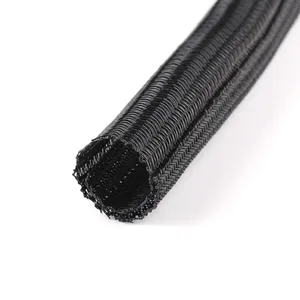 6.6ft-1 inch Resistance Insulation Braided Cord Protector Wire Loom Tubing Cable Sleeve