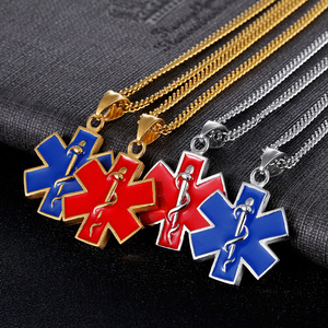 Liontin simbol medis tahan air Promo Marlary modis gaya Retro perhiasan Hexagram Caduceus liontin <span class=keywords><strong>ID</strong></span> medis - Product Image 4