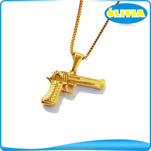 Collar con Colgante de Cruz Templaria de Acero Inoxidable Dorado para Hombre, Olivia - Product Image 2