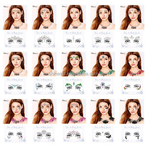Joyas de <span class=keywords><strong>cara</strong></span> de diamante hechas a medida, pegatina de <span class=keywords><strong>cara</strong></span> de GEMA de cristal temporal para decoración de fiesta - Product Image 6