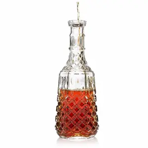 JUWA Botol Anggur Dekorasi Besar PREMIUM, Botol Decanter Kaca Anggur Minuman Keras Besar dengan Sumbat Kedap Udara
