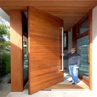 Diseño de puerta pivotante de madera de caoba