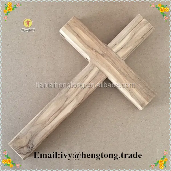 Venta al por mayor, colgante de cruz de madera de oliva real personalizado, colgante de crucifijo, Cruz de crucifijo de decoración