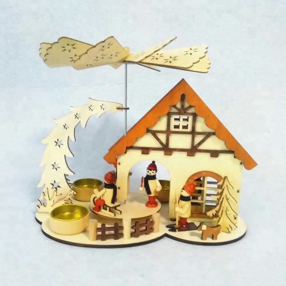 Wooden german Christmas product candle windmill decorations