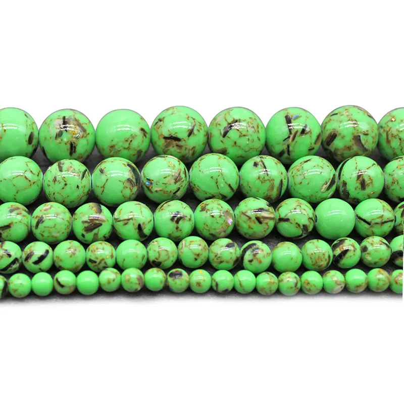 Новое поступление ювелирные изделия зеленый камень бисер зеленый драгоценный камень бисер Свободные перламутровый бисер для изготовления ювелирных изделий (AB1658)