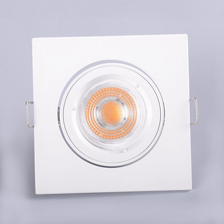 Square White Ceiling Recessed Spotlights Gu10 Downlight Adjustable