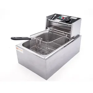 Snack bar senior hotel fry chicken equipment single tank chicken electric fryer