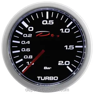 2BAR 52mm Elétrica Auto medidor Branco Números De Corrida Depo Bitola para Kit Supercharger Turbo Boost Medidor