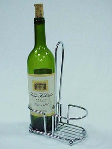 Soporte de vino de mesa de metal horizontal satinado - Product Image 4