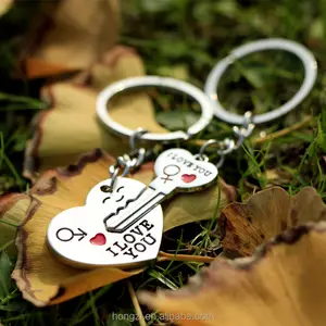 mixed design 1 Pair Couple I LOVE YOU Letter Keychain Heart Key Ring Silver Color Lovers Love Key Chain Valentine's Day gift