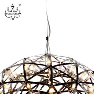 Lámpara colgante de bola de acero inoxidable, moderna, de Pakistán, para techos altos - Product Image 5