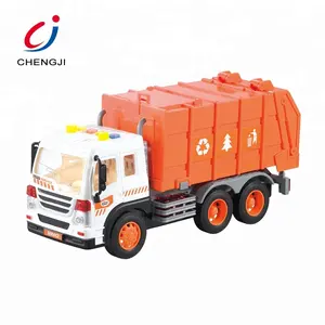 Wholesale 1:16 battery operated musical inertial toy garbage trucks for kids