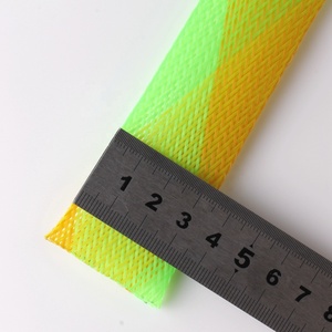 Kit manicotto intrecciato da 33MM verde/giallo prolunga in tessuto resistente per animali domestici <span class=keywords><strong>con</strong></span> <span class=keywords><strong>spacco</strong></span> di lunga durata - Product Image 2