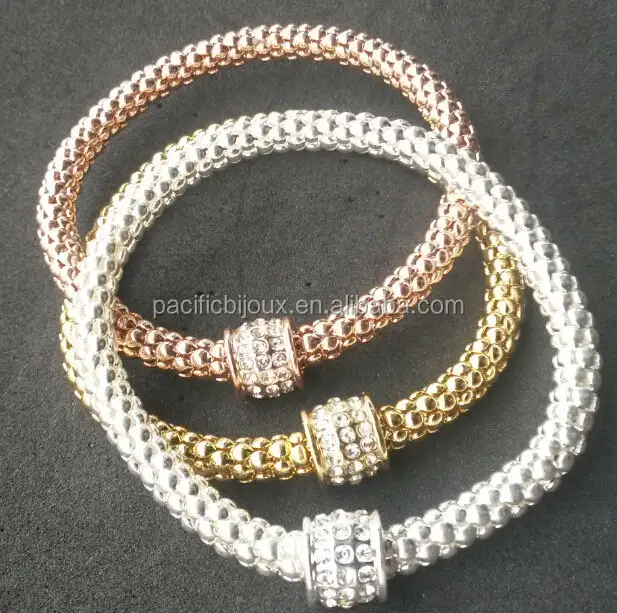 Bracelet diamant flexible en or rose, style britannique, bijoux à la mode, élastique