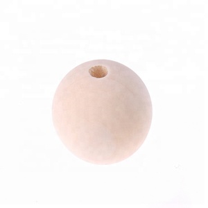 Perles rondes en bois naturel inachevé, vente en gros, 4 Mm-50 Mm, fabrication de bijoux, perles en bois