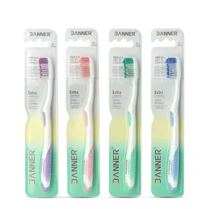 Adult Manual Extra Clean Toothbrushes with BPA-Free Soft Medium Nylon Bristles Tooth Brushes