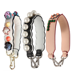 TTleatherware Leather Floral Pearl Applique Shoulder Strap for Handbags - Product Image 5