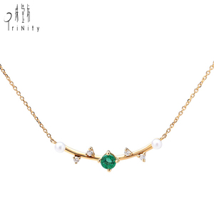 Cao Cấp Chất Lượng New Arrival Ánh Bất Tự Nhiên Vòng Cổ Ngọc Trai Cổ Điển Trang Sức Ngọc Lục Bảo Cho Phụ Nữ - Product Image 1