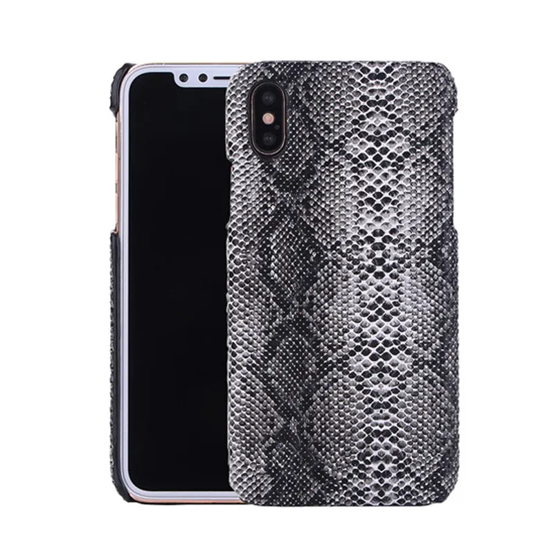 Hard case for iphone X, Snake crocodile carbon fiber pattern Leather cover back PC case for iphone X