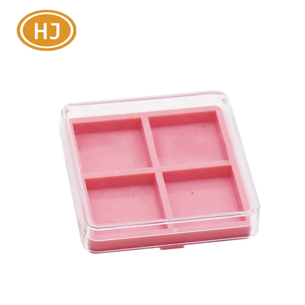 Vuoto 4 Griglie Rosa Contenitore Cosmetico ABS di Plastica Ombretto Palette di Imballaggio