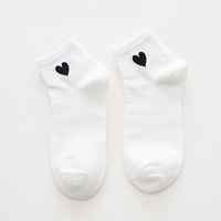Calzini Con Cuori Per Donna - Calze In Cotone Bianco Con Motivo Cuoricini Rossi, Taglia 10 - Foto 5