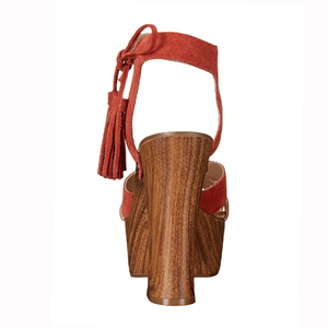 รองเท้าส้นตึกแบบเปิดนิ้วเท้า สไตล์ลำลองใหม่ล่าสุด ผลิตตามสั่ง พร้อมโลโก้ พิมพ์ลายไม้ สำหรับผู้หญิง - Product Image 2