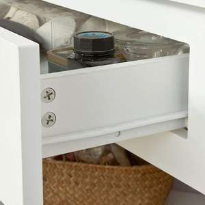 Tutti i Computer Bianco Forma di Triangolo Camera Da Letto Tavoli Angolo <span class=keywords><strong>Scrivania</strong></span> con Cassetti - Product Image 3