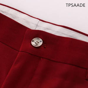 Smoking degli uomini Promenade Dello Sposo <span class=keywords><strong>Rosso</strong></span> Doppio-petto Abiti Da Sposa 2 Pezzi WPY026 - Product Image 4