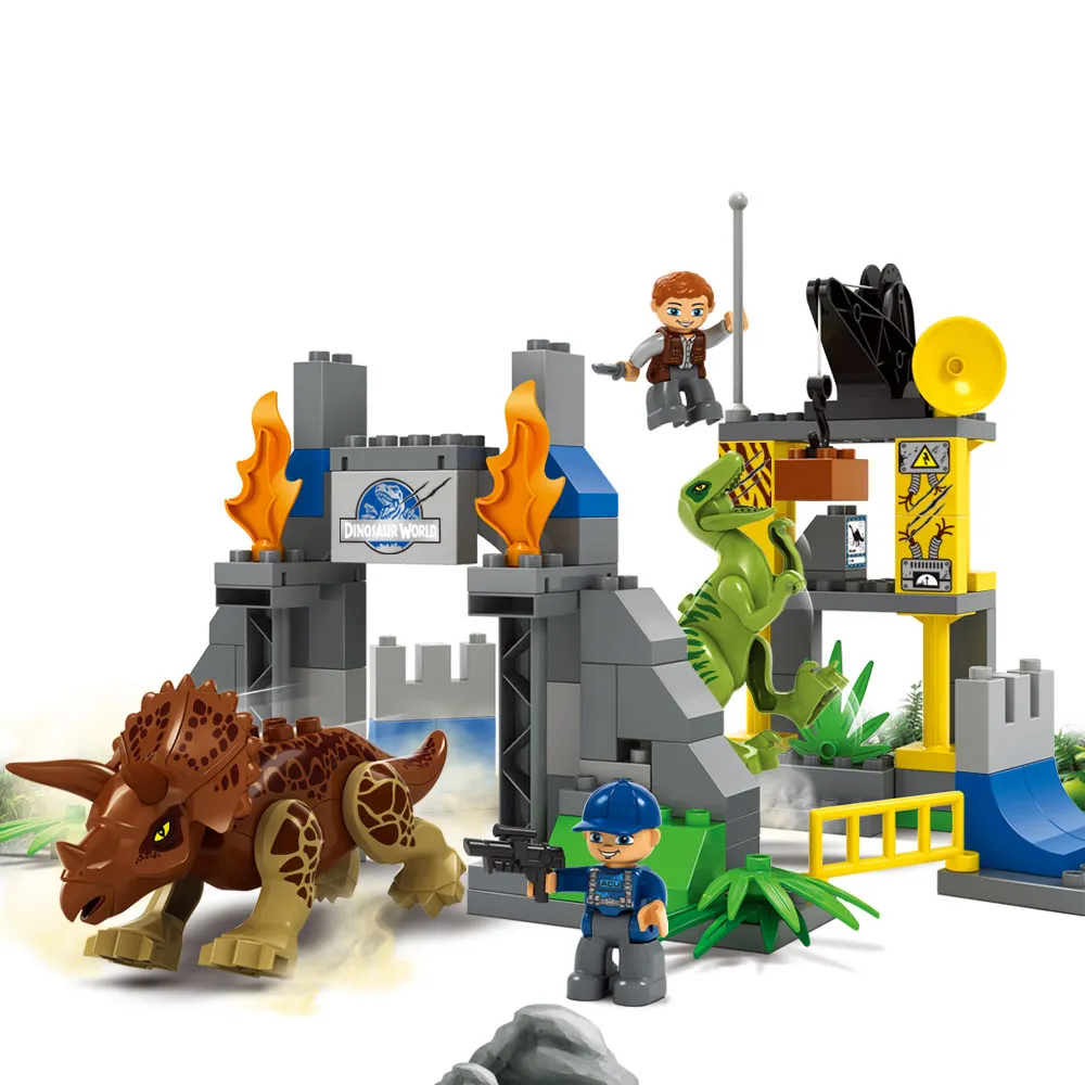 子供のためのJDLTおもちゃDIY教育建設ABSプラスチック無料組み立て恐竜フィギュア106個ビルディングブロックセット