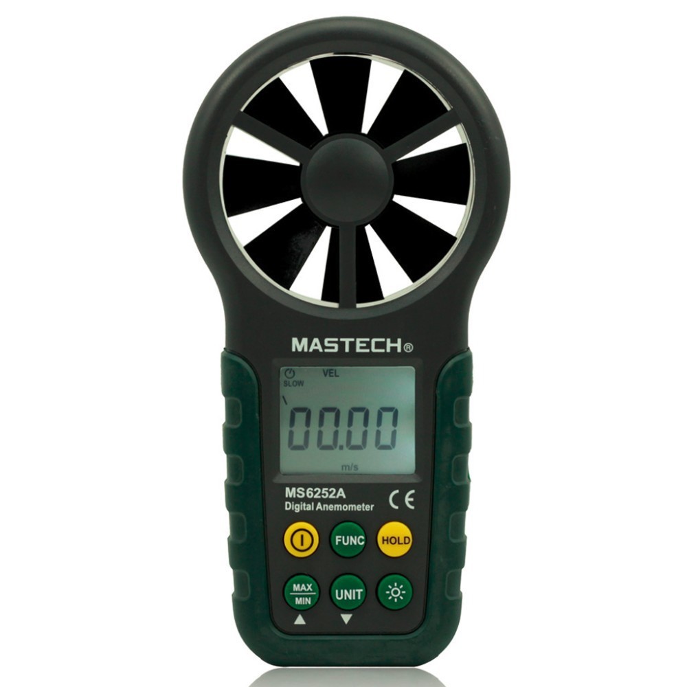 Портативный цифровой анемометр MASTECH MS6252A, ручной измеритель скорости потока воздуха с подсветкой