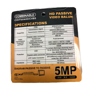 <span class=keywords><strong>Balun</strong></span> de vídeo para cámara cctv, conector bnc <span class=keywords><strong>balun</strong></span> de 1080P, 3MP, 4MP, 5MP, núcleo de cobre puro, hd, cvi, ahd, tvi, CVBS - Product Image 2
