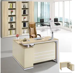 Moderna scrivania direzionale ufficio design del tavolo MDF/MFC truciolare moderno ufficio scrivania a forma di l in legno di quercia moderno ufficio mobili