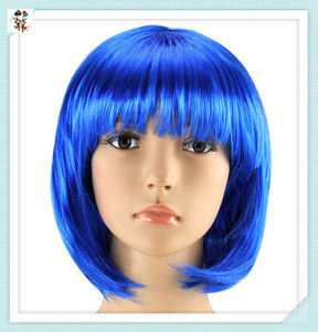 Synthetic Hair Short <strong>Blue</strong> Bob <strong>Wig</strong> Ladies' Glueless Fancy Dress Costume HPC-2000 Model Natural Style Long <strong>Wigs</strong> - Product Image 4
