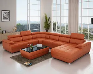 BAOCHI-Conjunto de sofá seccional, auténtico, rojo, nuevo estilo moderno
